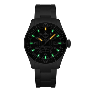 Air Automatic Constellation, 42 mm, Pilot Watch - 9601.M, Night view with green and orange light tubes