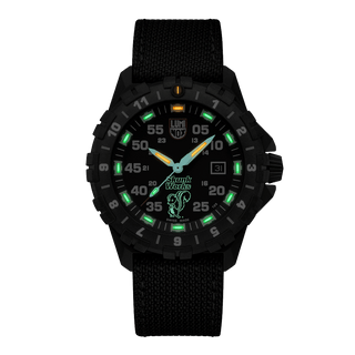 F117 - NighthawkTM x Skunk works, 44 mm, Heritage Watch - XA.6442.H.SET, Night view with green and orange light tubes