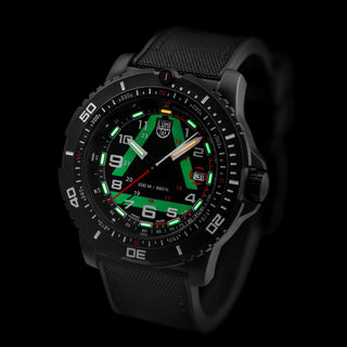 ICE-SAR, 45 mm Outdoor Explorer Watch - 1081	,UV Shot with green and orange light tubes