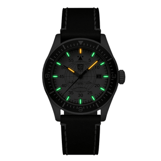 Air Automatic Constellation, 42 mm, Pilot Watch - 9607, Night view with green and orange light tubes