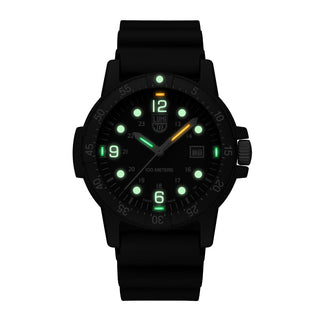Sea Bass CARBONOX™, 44 mm, G-Collection watch - X2.2002	, Night view with green and orange light tubes