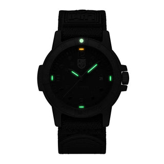 Sea Bass CARBONOX™, 44 mm, G-Collection watch - X2.2001.BO.F	, Night view with green and orange light tubes