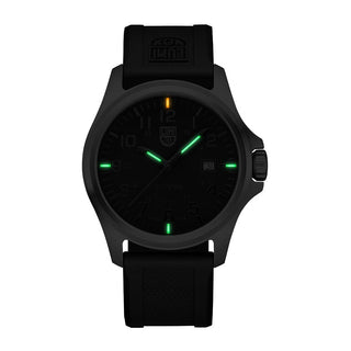 Patagonia Steel, 43 mm, G-Collection watch - X2.2503	, Night view with green and orange light tubes