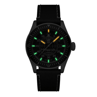 Air Automatic Constellation, 42 mm, Pilot Watch - 9601, Night view with green and orange light tubes