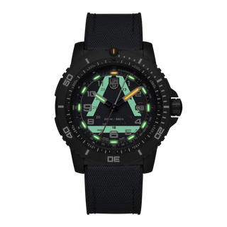 ICE-SAR, 45 mm Outdoor Explorer Watch - 1083	,Night view with green and orange light tubes