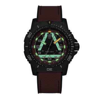 ICE-SAR Limited Edition, 45 mm Outdoor Explorer Watch - 1095	,Night view with green and orange light tubes