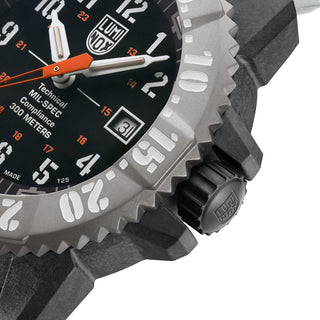 MIL-SPEC inspired, 46 mm, Military Watch - 3359.SET	,Detail view with focus on the bezel and crown