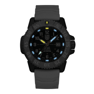 MIL-SPEC inspired, 46 mm, Military Watch - 3359.SET	,Night view with green and orange light tubes