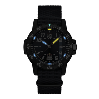 Leatherback Sea Turtle Limited Edition Red Bull Racing, 45mm, Dive Watch - 0321.ARB.1	,Night view with green and orange light tubes