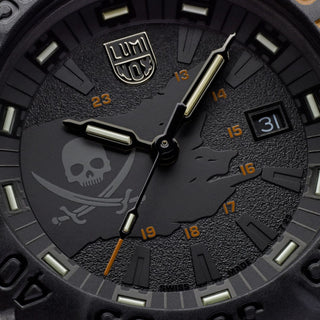 Navy SEAL Pirate's Limited Edition, 44 mm, Diver Watch - 3051.PIR.LE	,Detail view of the watch dial