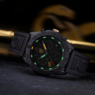 Pacific Diver Chronograph, SNAKE YEAR Limited Edition, 44 mm, Dive Watch - 3141.BO.SNAK.N,UV Shot with green and orange light tubes