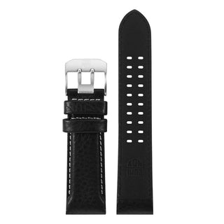 Genuine Leather Strap, 24 mm, FEX.2401.20Q.K, Black with white stitching