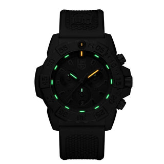 Navy SEAL Chronograph, 45 mm, Dive Watch - 3581.BO, Night view with green and orange light tubes