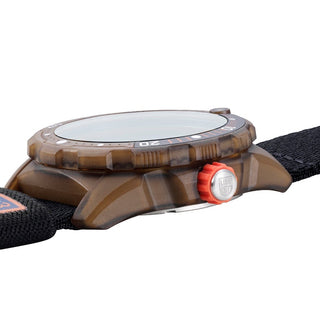 Bear Grylls Survival ECO, 42 mm, Rule of 3 - 3721.ECO, Side view with crown and ocean-bound plastic strap