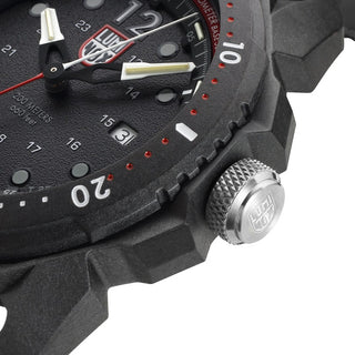 ICE-SAR Arctic, 46mm Outdoor Adventure Watch - 1051, Detail view with focus on the bezel and crown