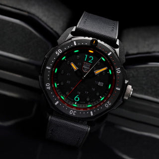 ICE-SAR Arctic, 46mm Outdoor Adventure Watch - 1051, UV Shot with green and orange light tubes