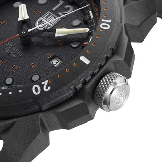 ICE-SAR Arctic, 46mm Outdoor Adventure Watch - 1052, Detail view with focus on the bezel and crown