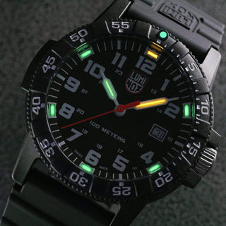 Leatherback SEA Turtle Giant, 44 mm, Outdoor Watch -  0321.L, UV Shot with green and orange light tubes