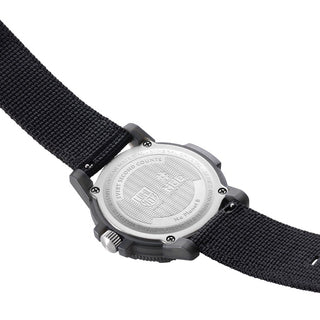 #tide ECO, 44 mm, Sustainable Outdoor Watch - 0321.ECO, Case back with #tide and Luminox engraving
