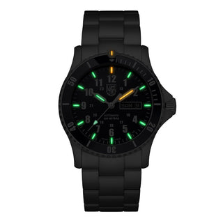 Automatic Sport Timer, 42 mm, Sport Watch - 0924, Night view with green and orange light tubes