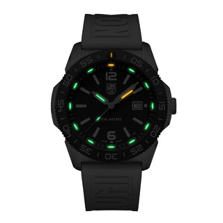 Pacific Diver, 44 mm, Diver Watch - 3121.WF, Night view with green and orange light tubes
