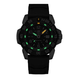 Navy SEAL Steel, 45 mm, Dive Watch - 3251.CB, Night view with green and orange light tubes