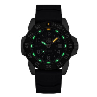 Navy SEAL Steel, 45 mm, Dive Watch - 3253.CB, Night view with green and orange light tubes