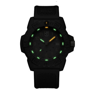 Navy SEAL, 45 mm, Military Dive Watch - 3508.GOLD, Night view with green and orange light tubes
