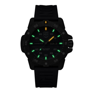 Master Carbon SEAL Automatic, 45 mm, Military Dive Watch - 3863, Night view with orange and green light tubes