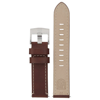 Genuine Leather Strap, 22 mm,  FEX.2201.70Q.K, Brown with beige stitching