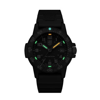 Leatherback SEA Turtle, 39 mm, Outdoor Watch - 0301.L, Night view with green and orange light tubes