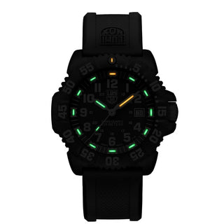 Original Navy SEAL, 44 mm, Dive Watch - 3051.F, Night view with green and orange light tubes